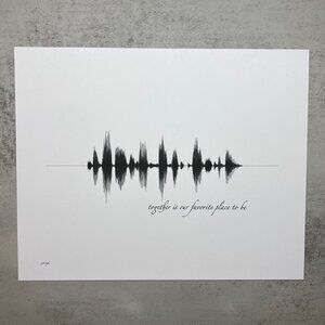 NEW Together Is Our Favorite Soundwave Wall Art Print 8x10in Black White Modern